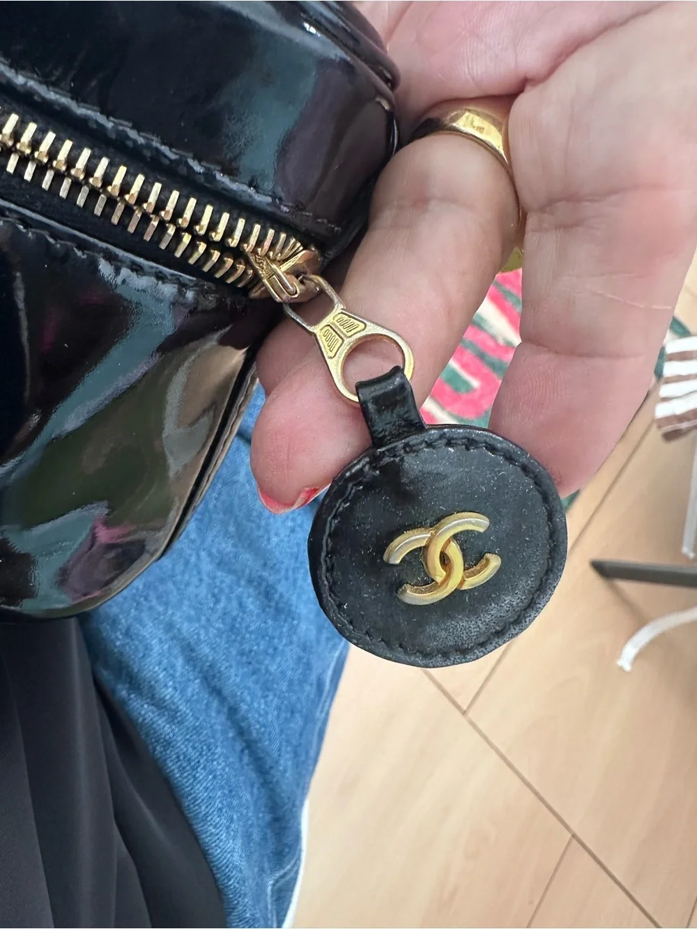 CHANEL patent leather